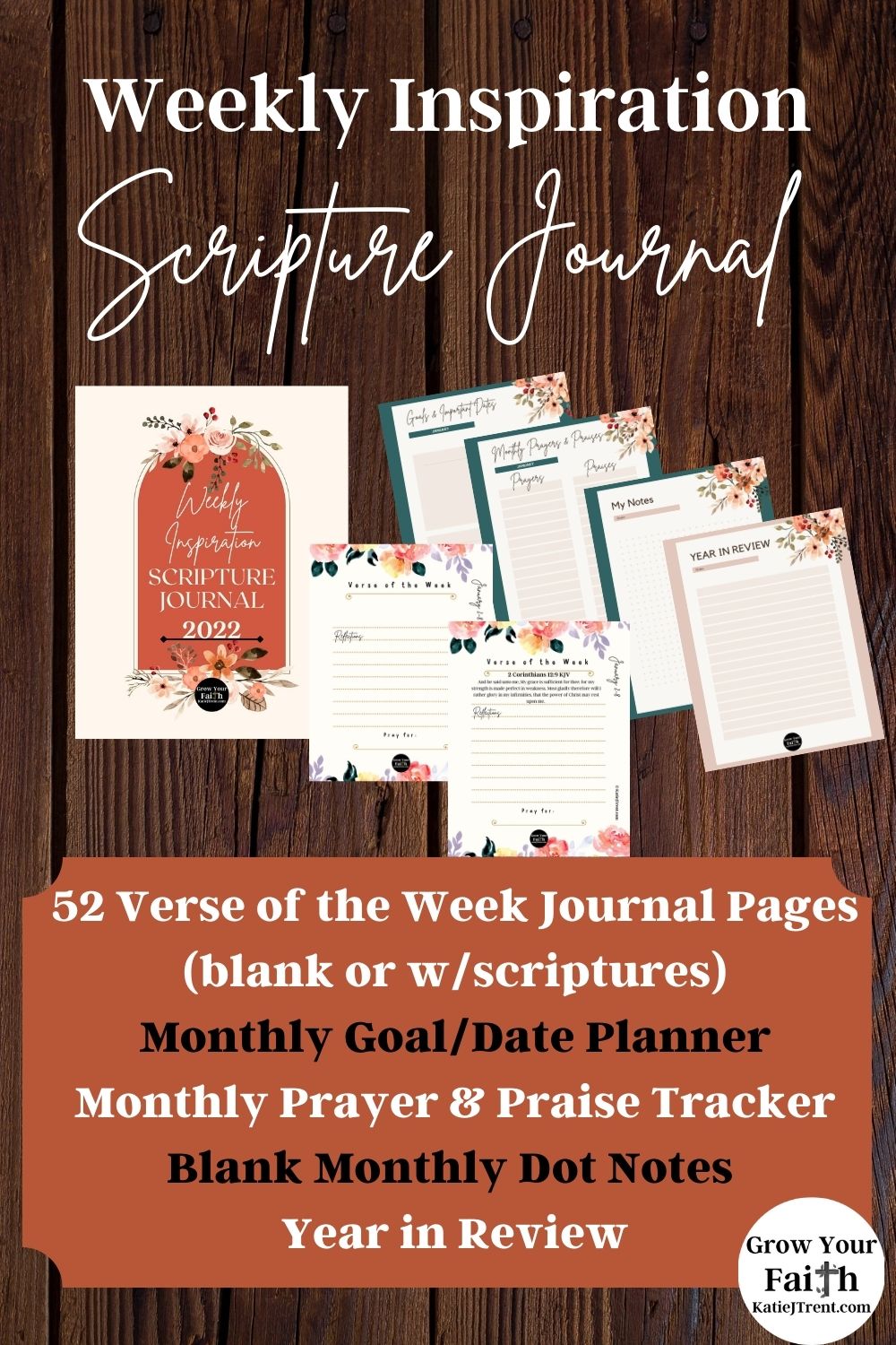 Weekly Scriptre Weekly Inspiration Scripture Journal | Katie J. Trent